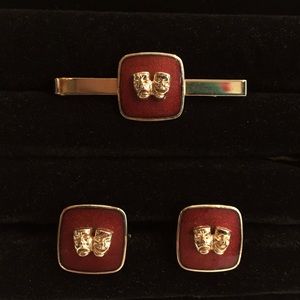 VTG Comedy and Tragedy Tie Bar and Cuff Link Set